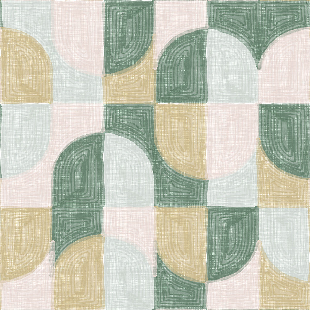 Bold Textured Hand Painted Geometries Beautifully Balanced Wallpaper⁠ in your room