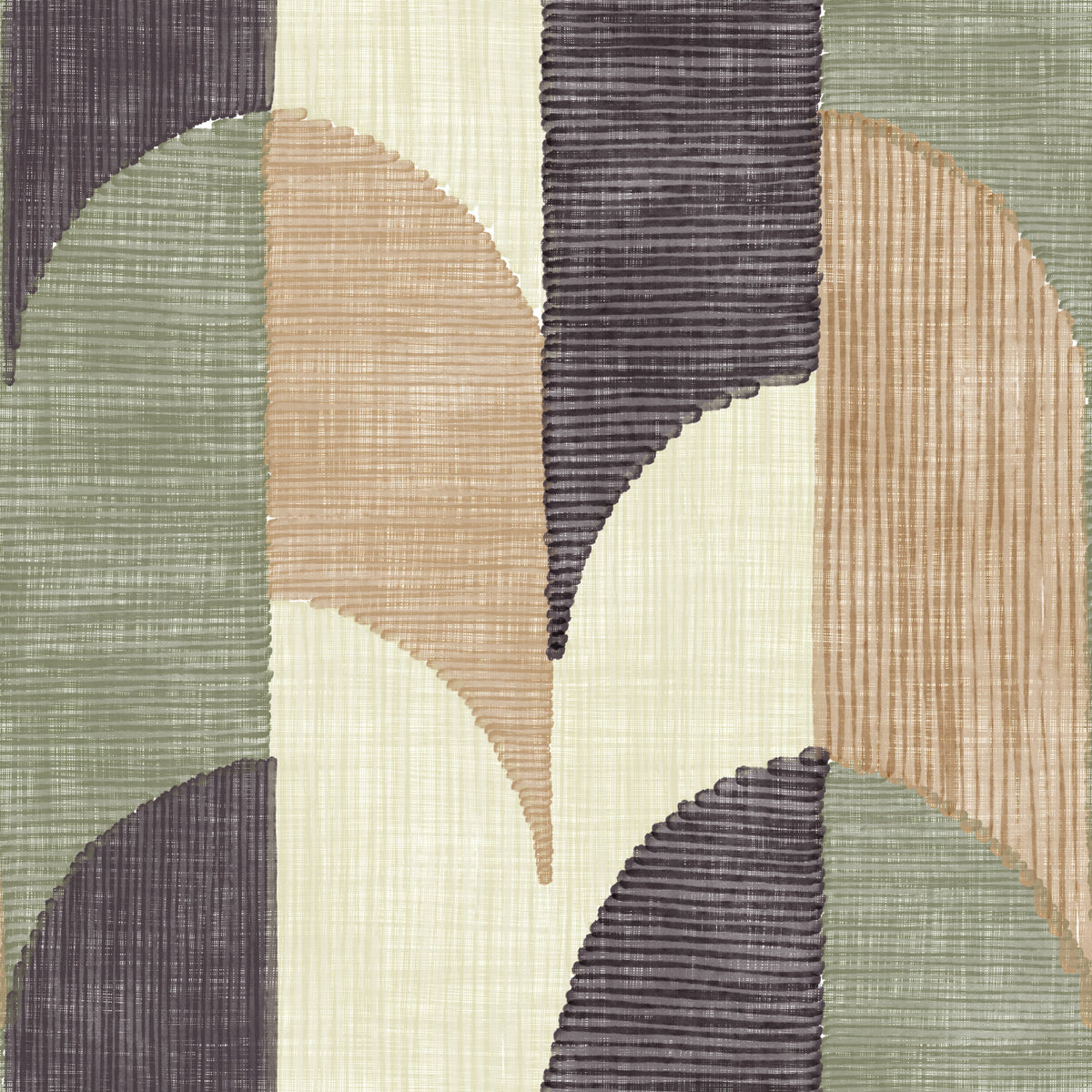 Mid Mod Textured Hand Painted Geometries Curated Harmony Tones Wallpaper⁠ in your room — zoomed