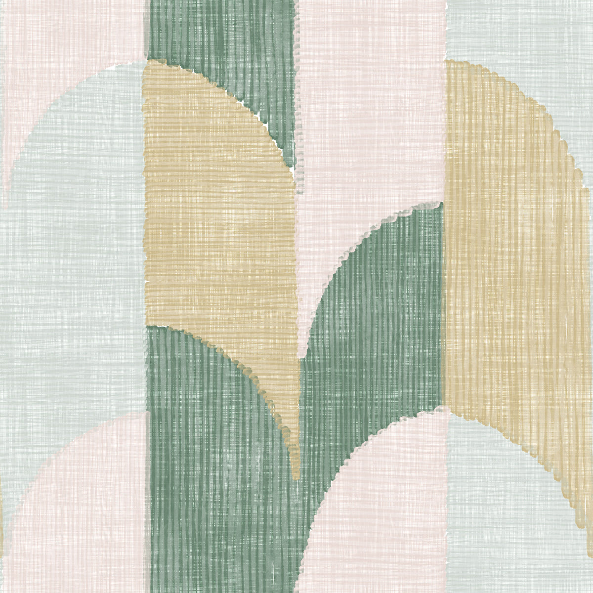 Mid Mod Textured Hand Painted Geometries Beautifully Balanced Wallpaper⁠ in your room