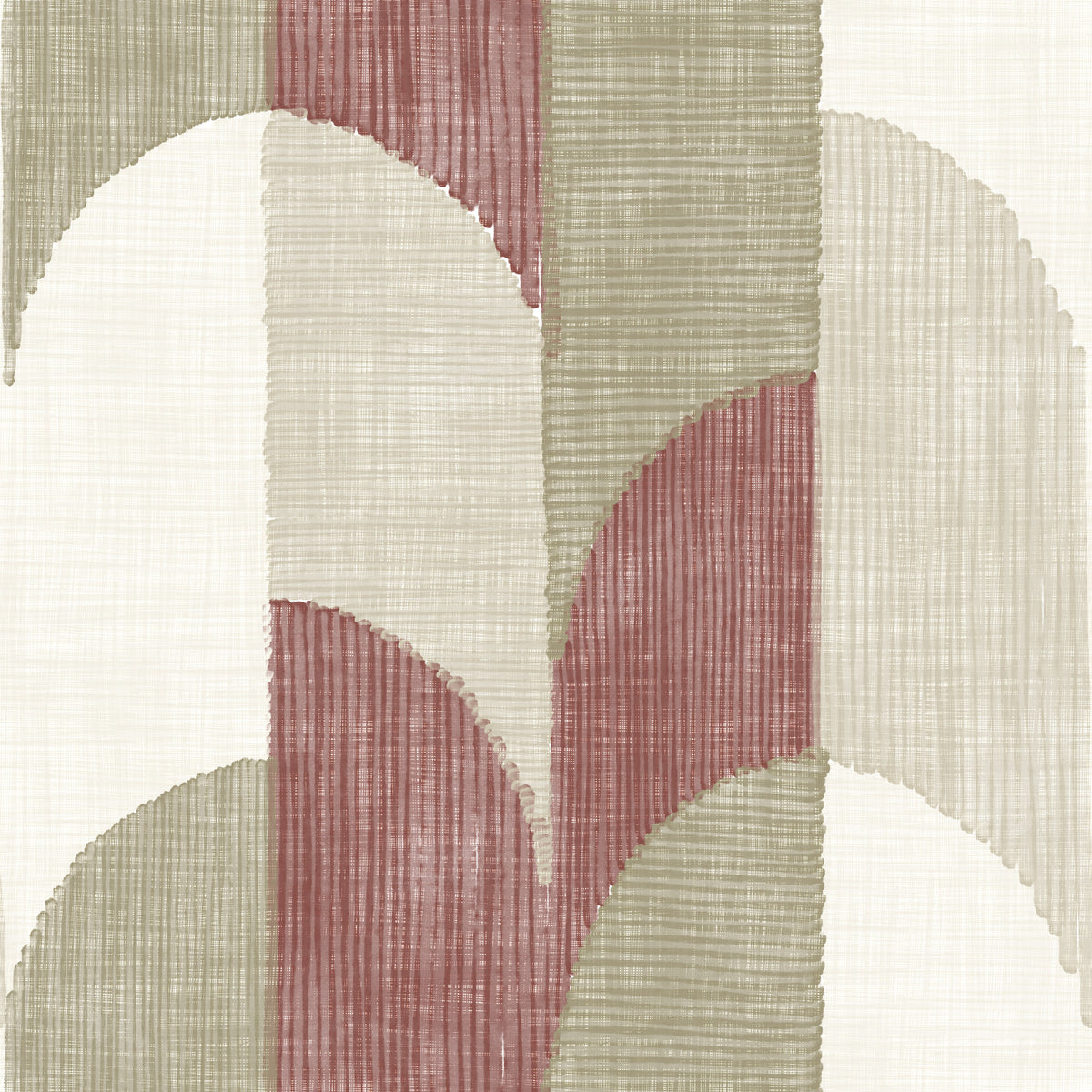 Mid Mod Textured Hand Painted Geometries Rustic Farmhouse Earthy Tones Wallpaper⁠ in your room — zoomed