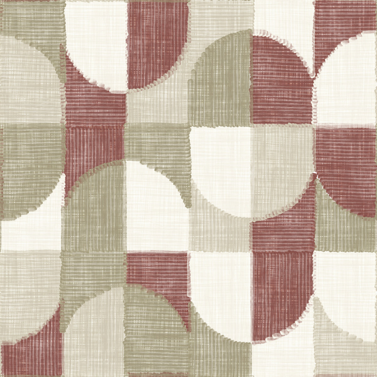 Tiled Textured Hand Painted Geometries Rustic Farmhouse Earthy Tones Wallpaper⁠ in your room