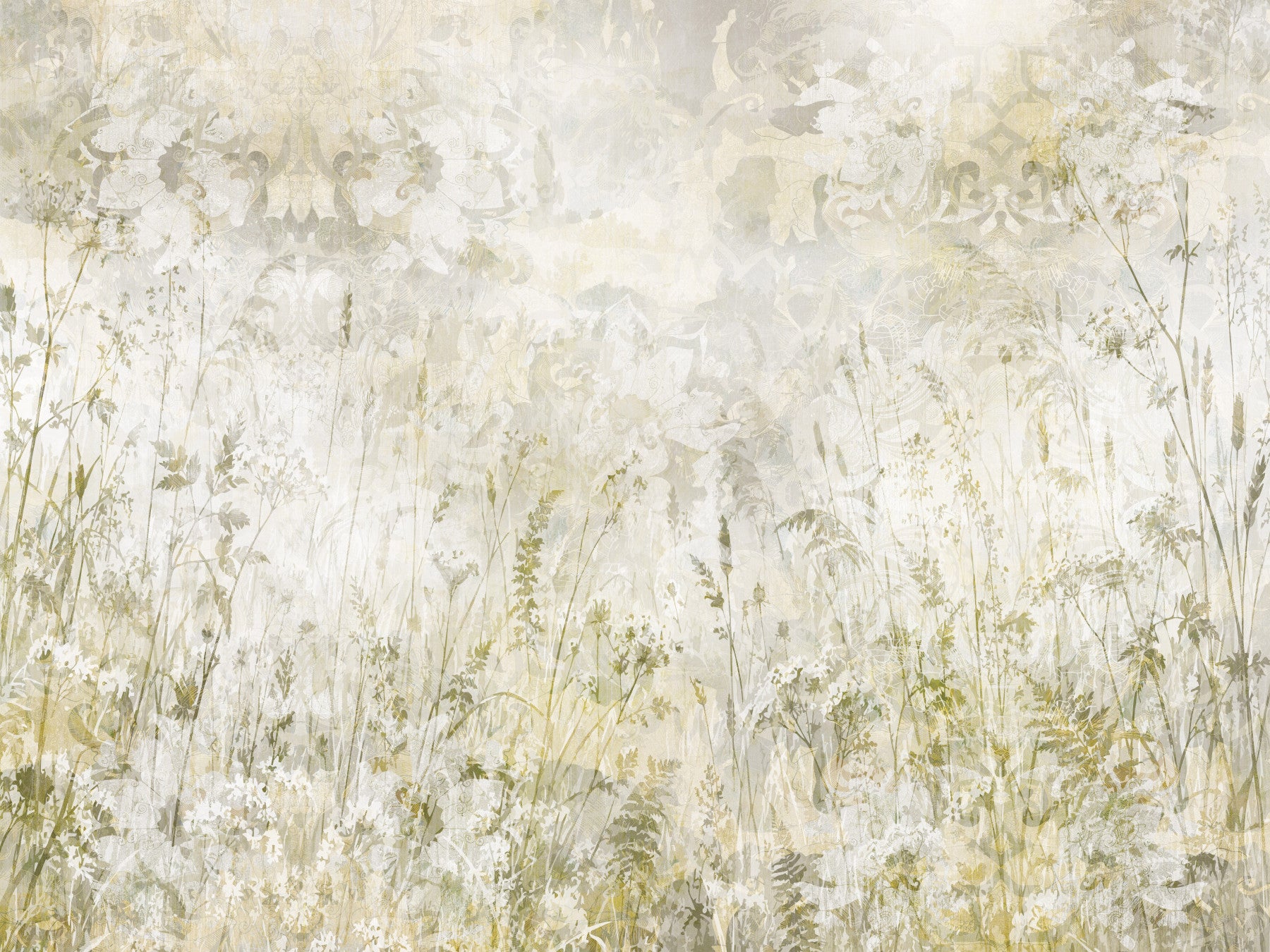 Botanical Damask Wildflower Meadow Wall Mural Wall Mural Wall Mural