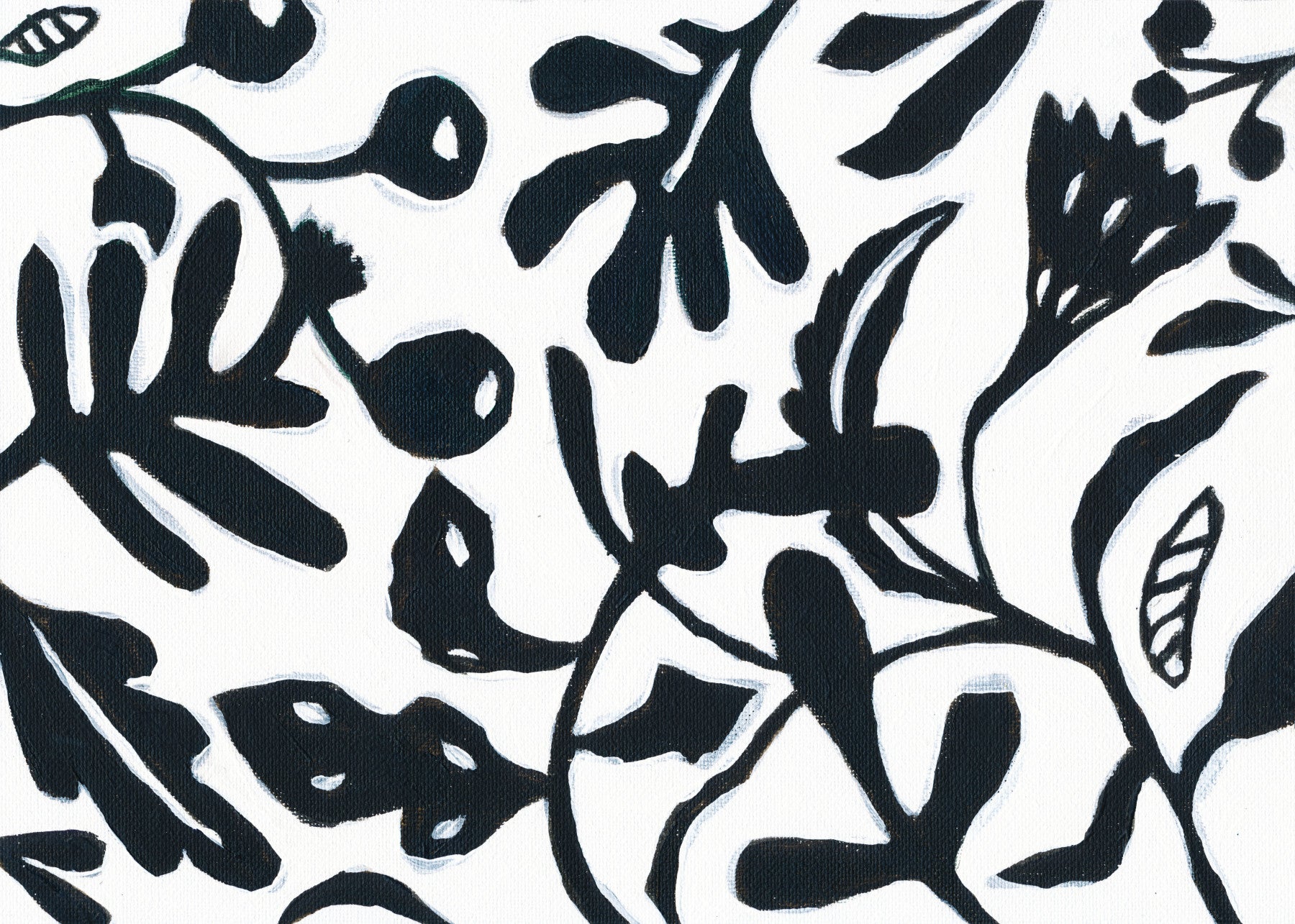 Ink Bloom Botanical Silhouette Wall Mural