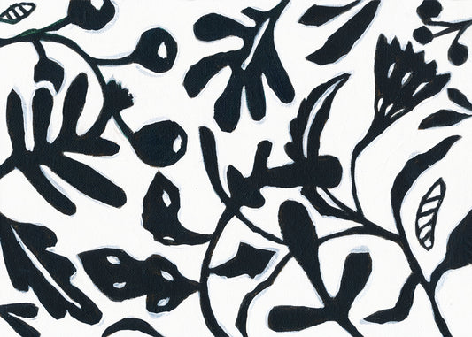 Ink Bloom Botanical Silhouette Wall Mural
