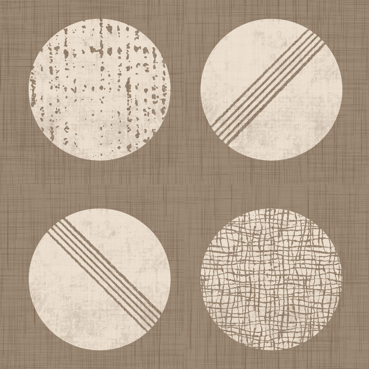 Warm Taupe Cream Circles Wallpaper Mid Century Wallpaper⁠ in your room — zoomed