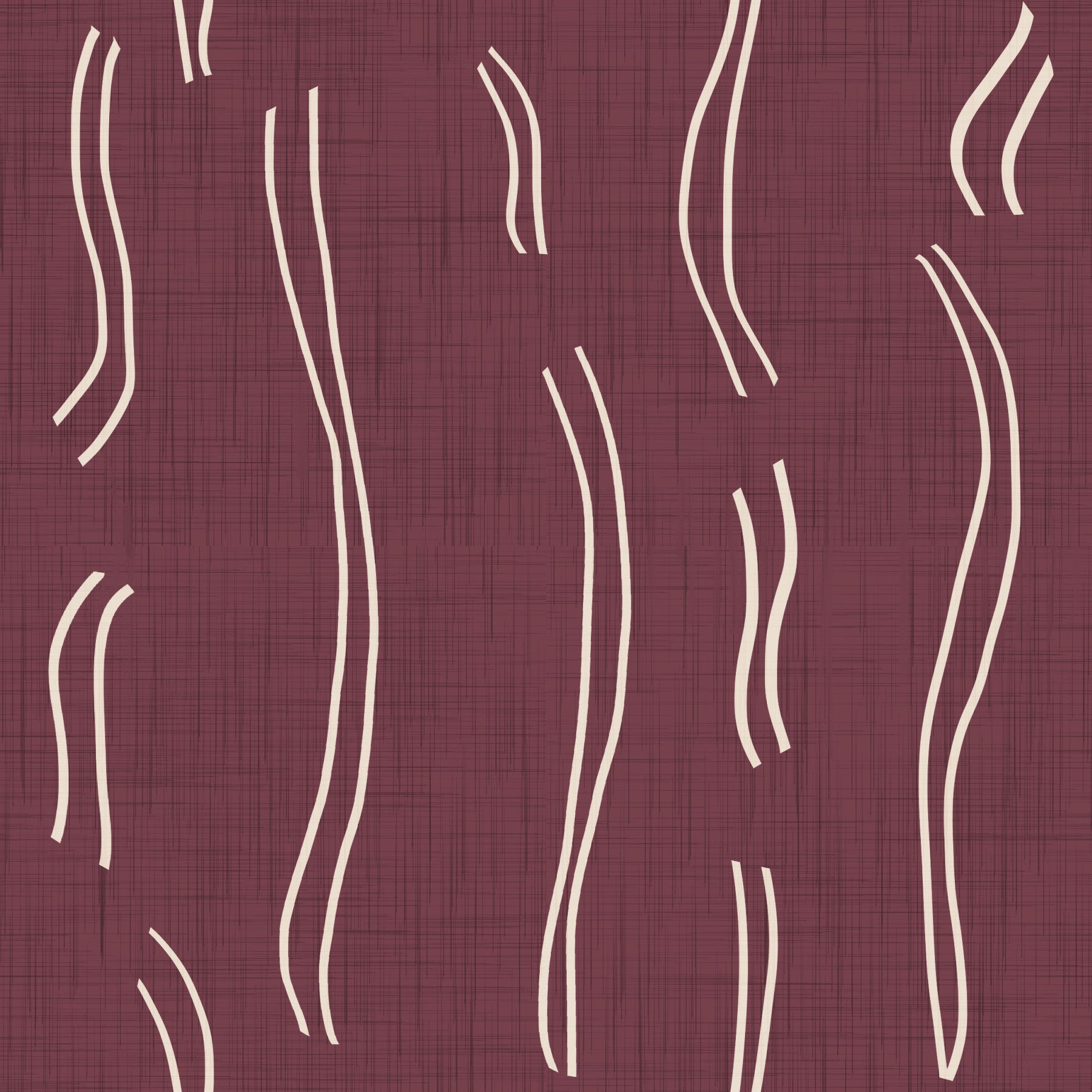 Burgundy Wavy Stripe Wallpaper Mid Century Wallpaper⁠