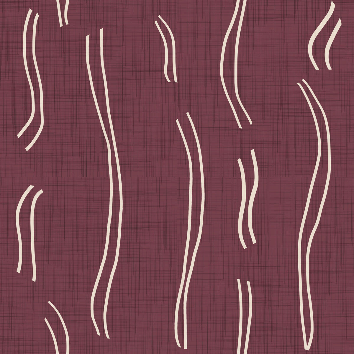 Burgundy Wavy Stripe Wallpaper Mid Century Wallpaper⁠ in your room — zoomed