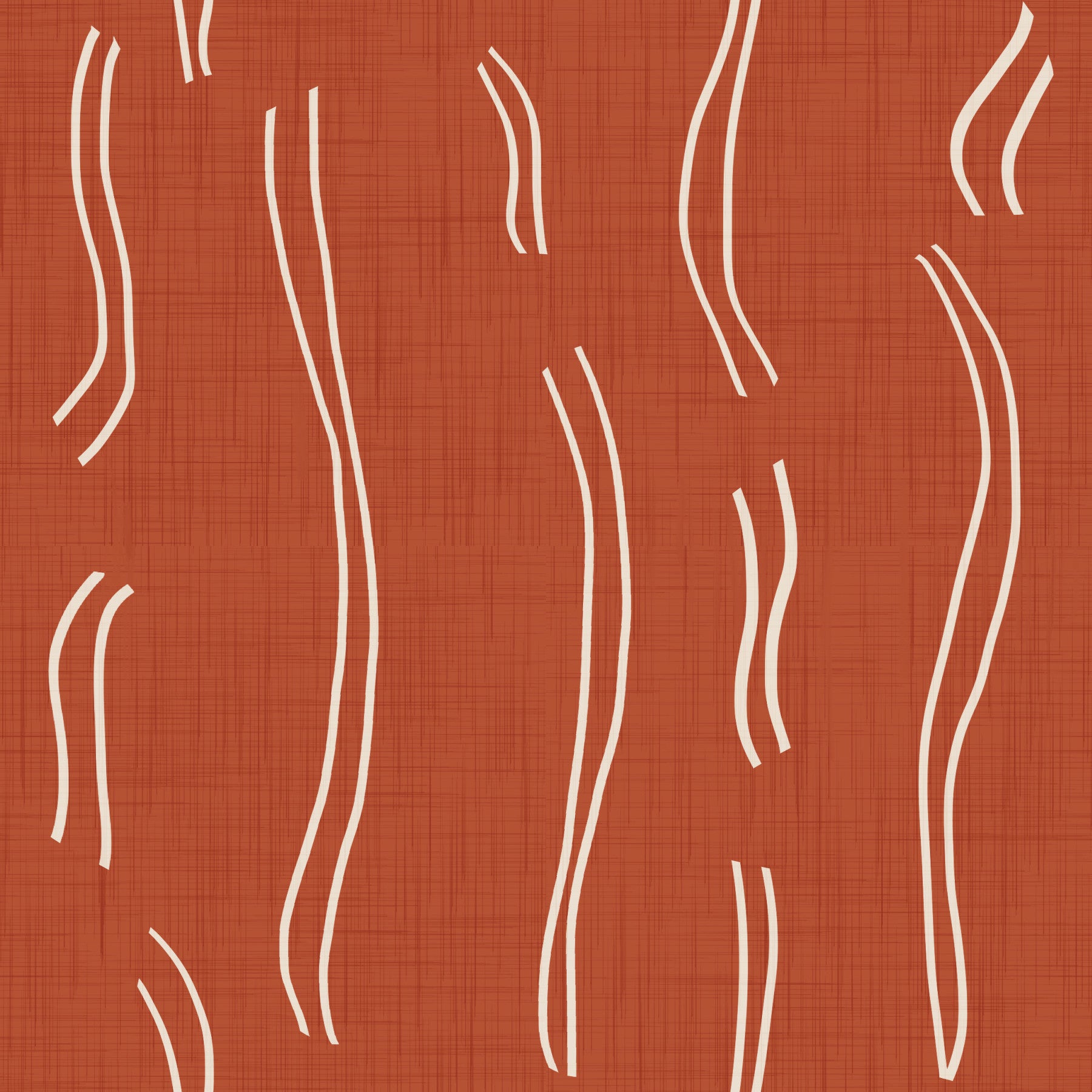 Rust Red Wavy Stripe Wallpaper Mid Century Wallpaper⁠