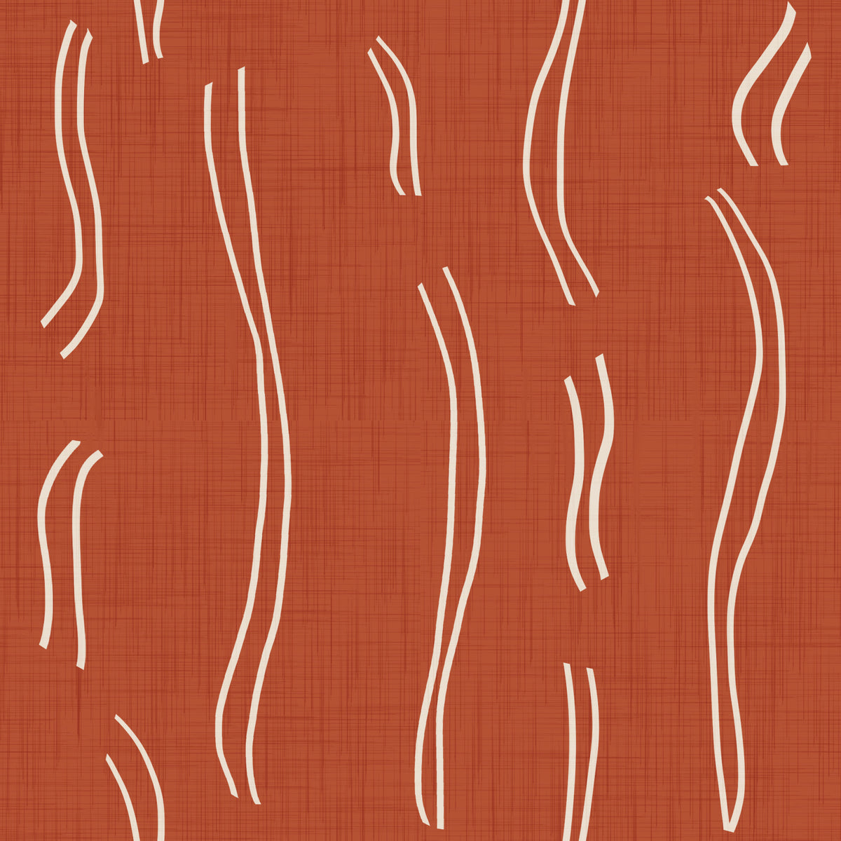 Rust Red Wavy Stripe Wallpaper Mid Century Wallpaper⁠ in your room