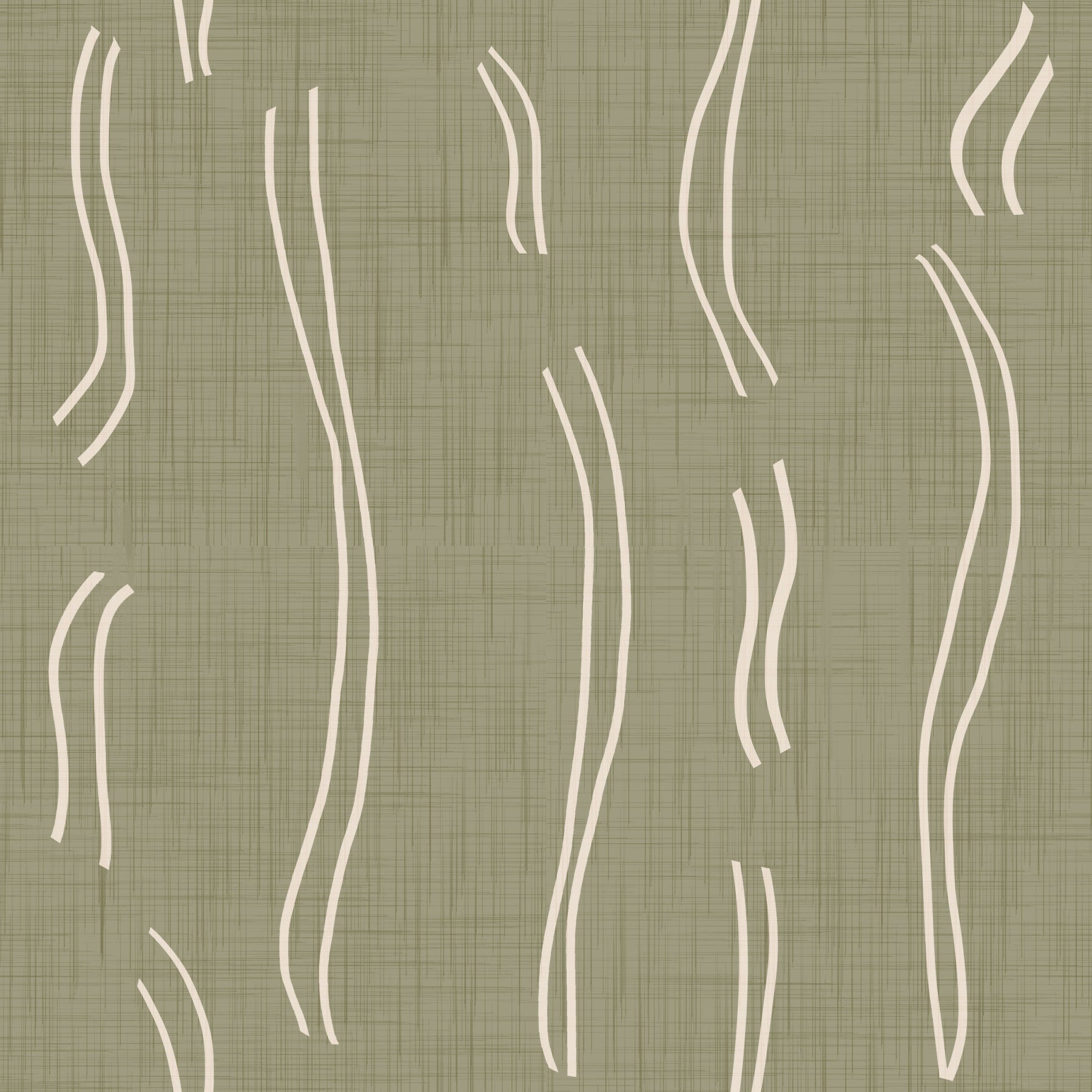 Sage Green Wavy Stripe Wallpaper Mid Century Wallpaper⁠