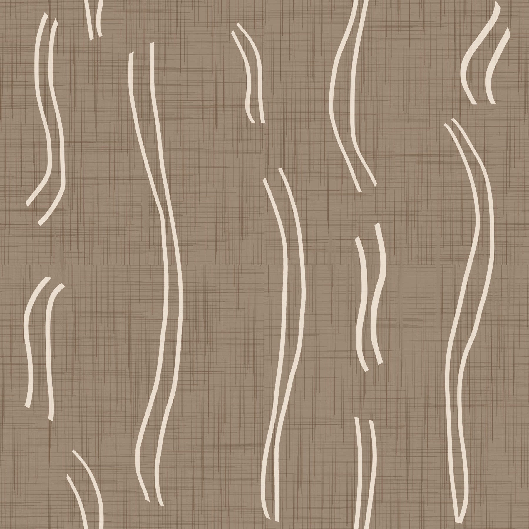 Warm Taupe Wavy Stripe Wallpaper Mid Century Wallpaper⁠