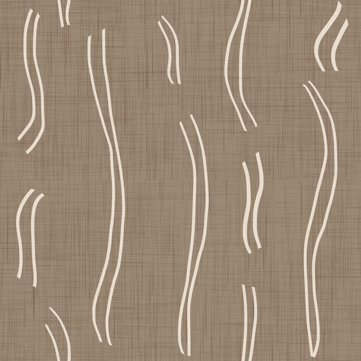 Warm Taupe Wavy Stripe Wallpaper Mid Century Wallpaper⁠ in your room