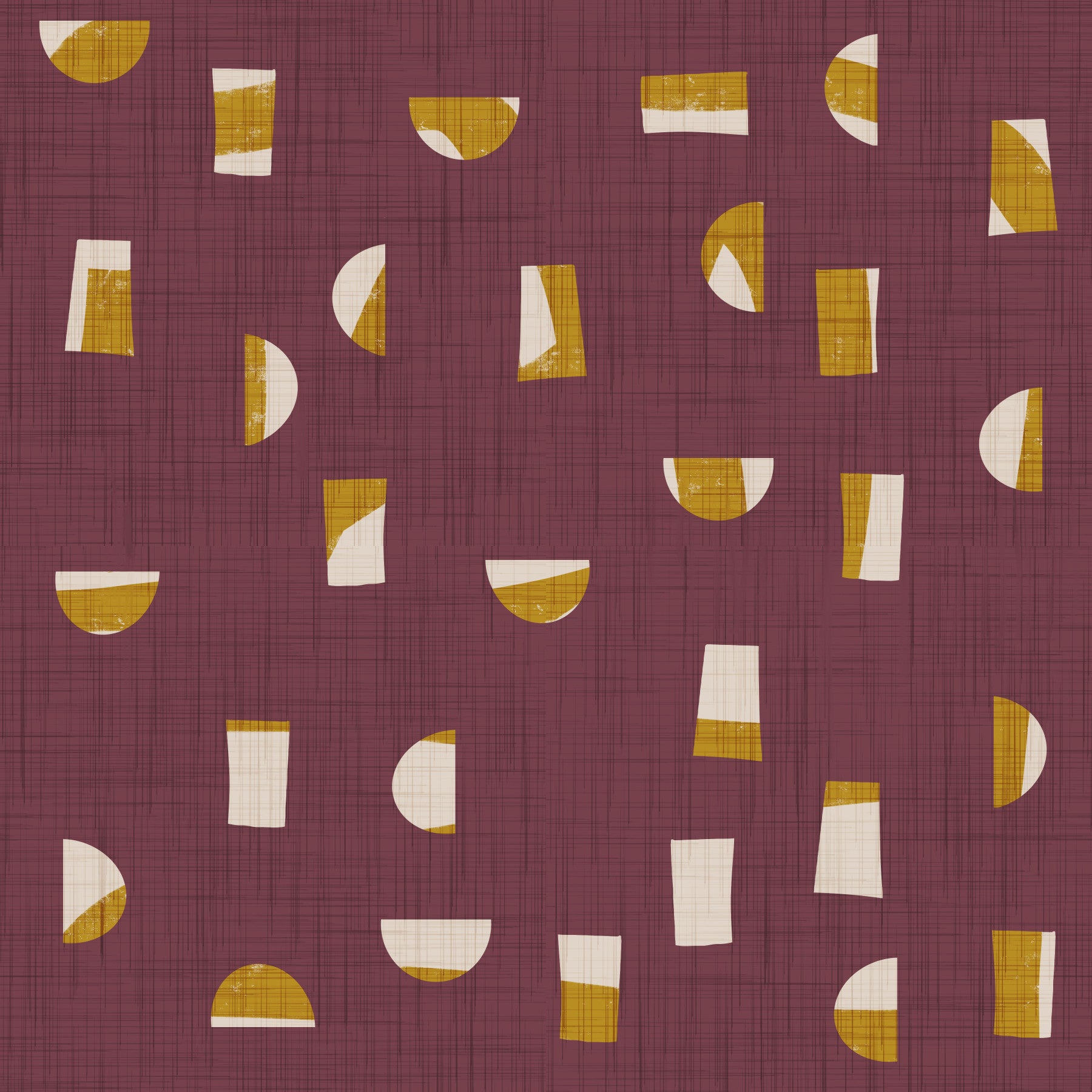 Burgundy Abstract Shapes Wallpaper Mid Century Wallpaper⁠