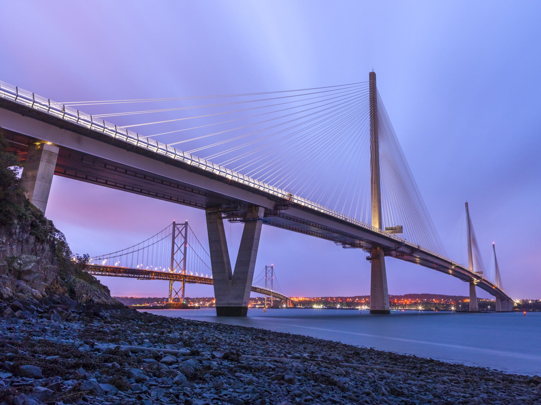Forth Bridge Dusk Architecture Wall Mural