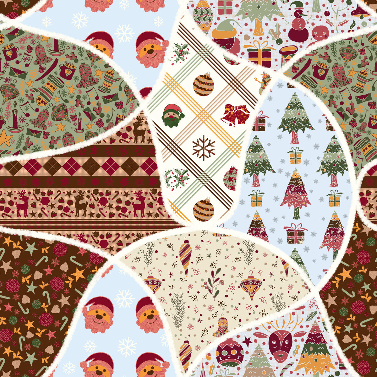Nordic Noel Collage Wallpaper⁠ in your room