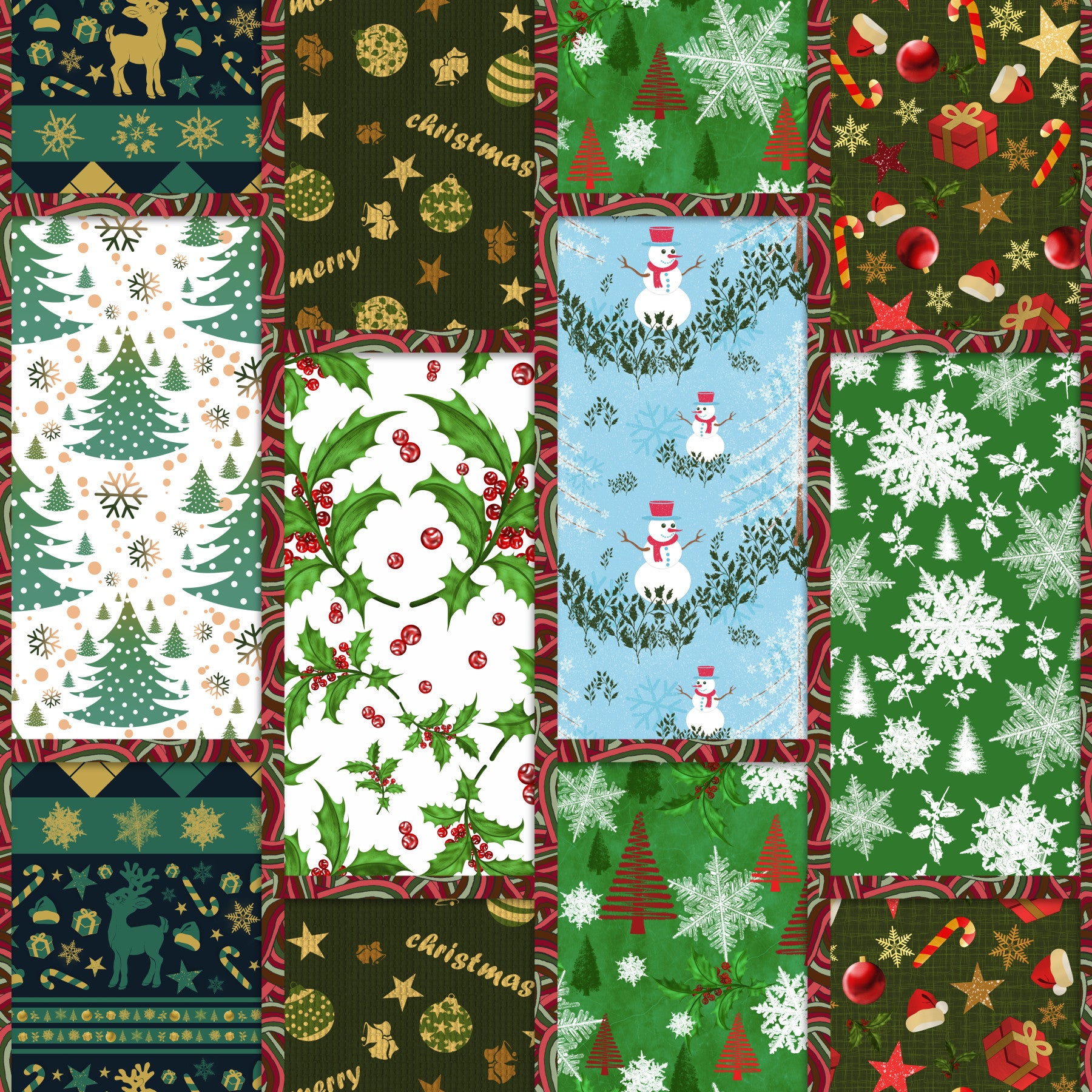 Pine Forest Mosaic Wallpaper⁠
