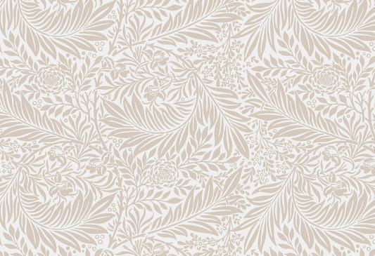 Beige Color Leaves Wallpaper Mural