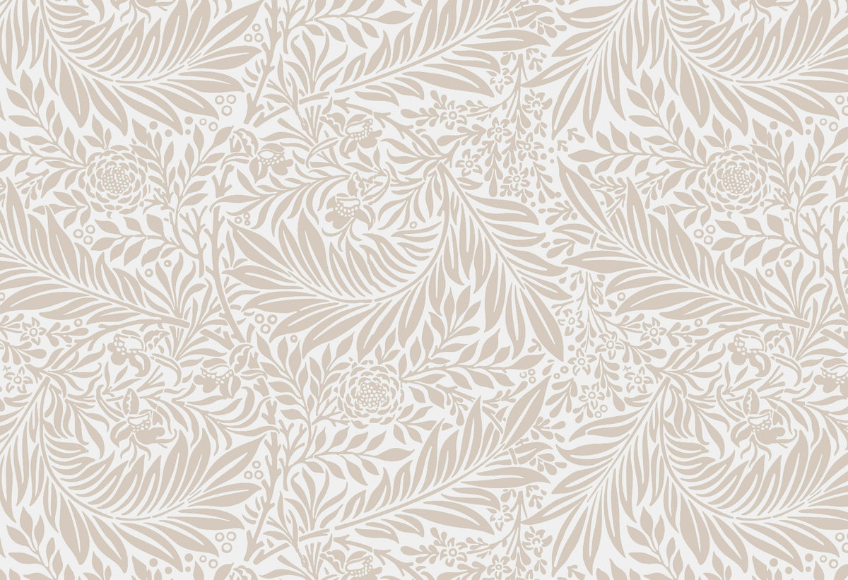 Beige Color Leaves Wallpaper Mural in your room