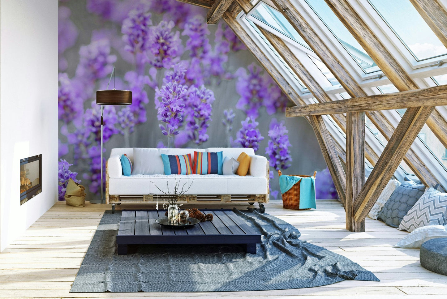 panoramic view of a lavender field

