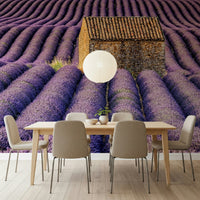 Nature-inspired wall mural with lush lavender blooms for a calming decor statement.