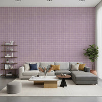 Lavender Linen Grid Wallpaper⁠