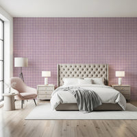 Lavender Linen Grid Wallpaper⁠
