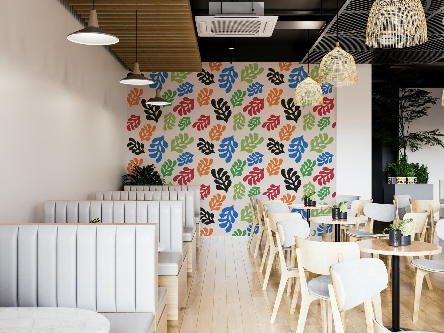 The design is non-realistic and interpretive.

