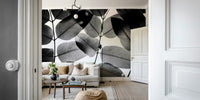An artistic close-up leaf mural for home decor.

