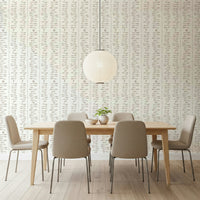 Elegant nursery Leaves Cascade Cream mural wallpaper sprigs.