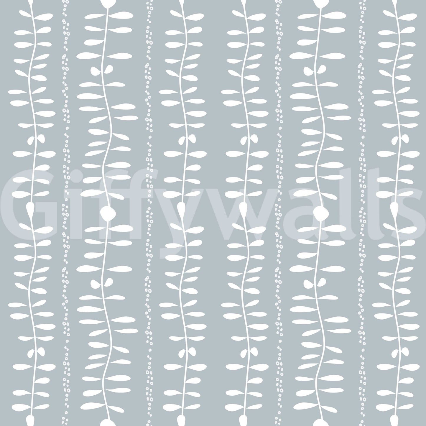 Airy botanical pattern on Leaves Cascade wall mural.