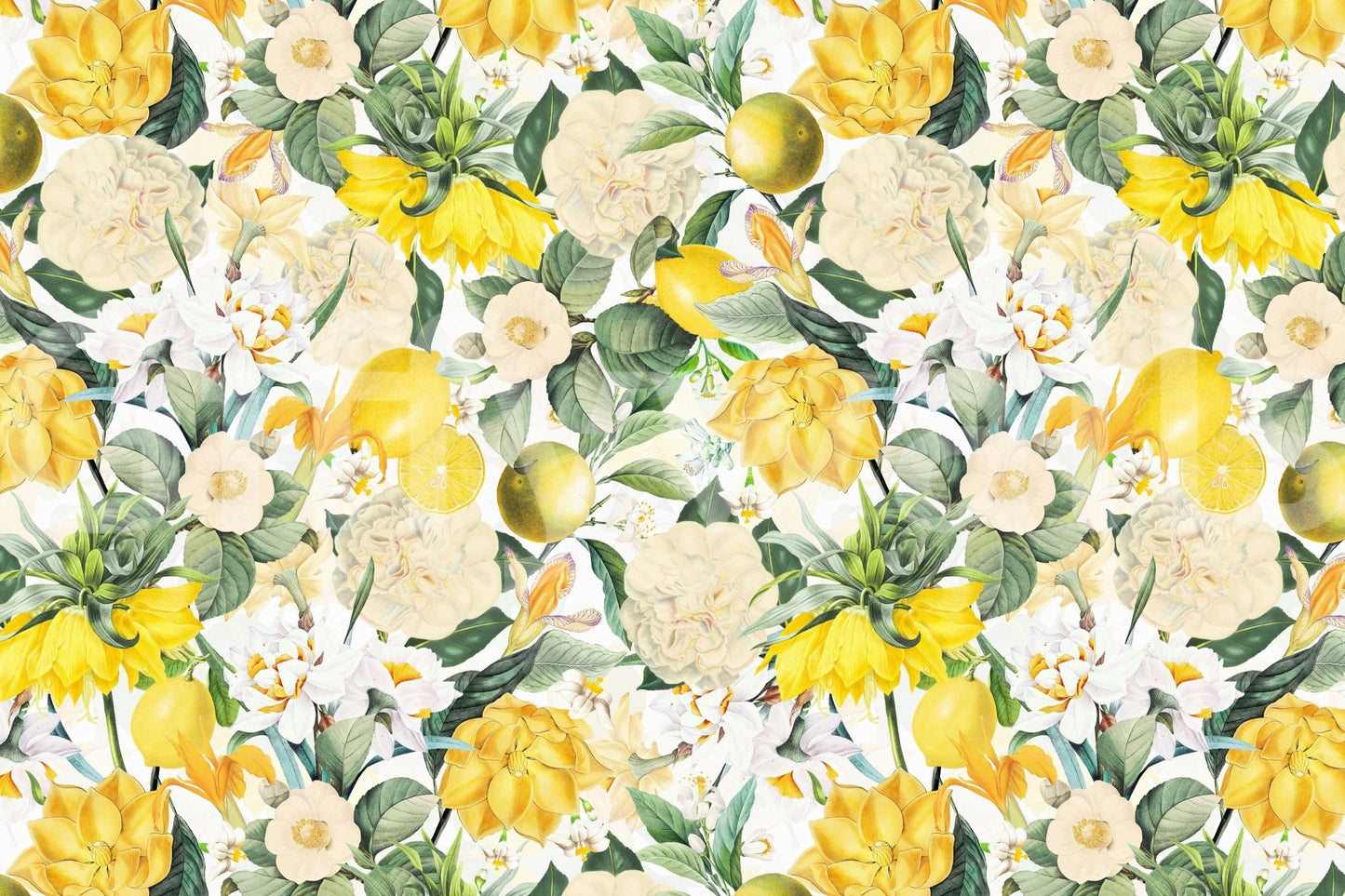 Lemon Bloom Garden Wall Mural
