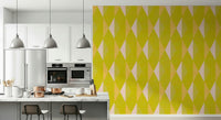 Lemon Rhombus mesmerizing geometric structure wall mural