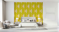 Lemon rhombus wall mural brightens modern bedroom room