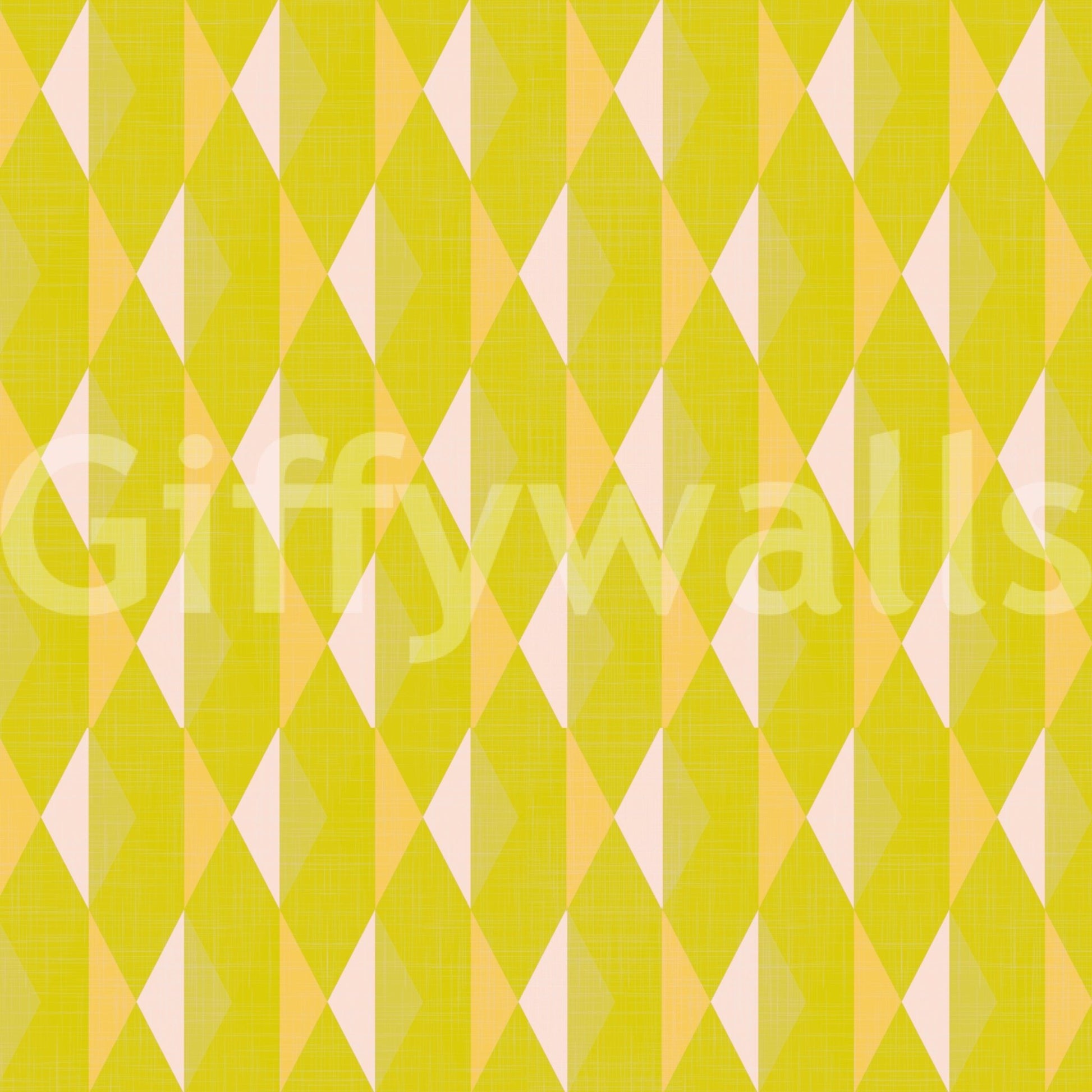 Lemon Rhombus retro revival yellow and peach pattern.