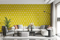 Lemon Rhombus interlocking polygon structure wall art.