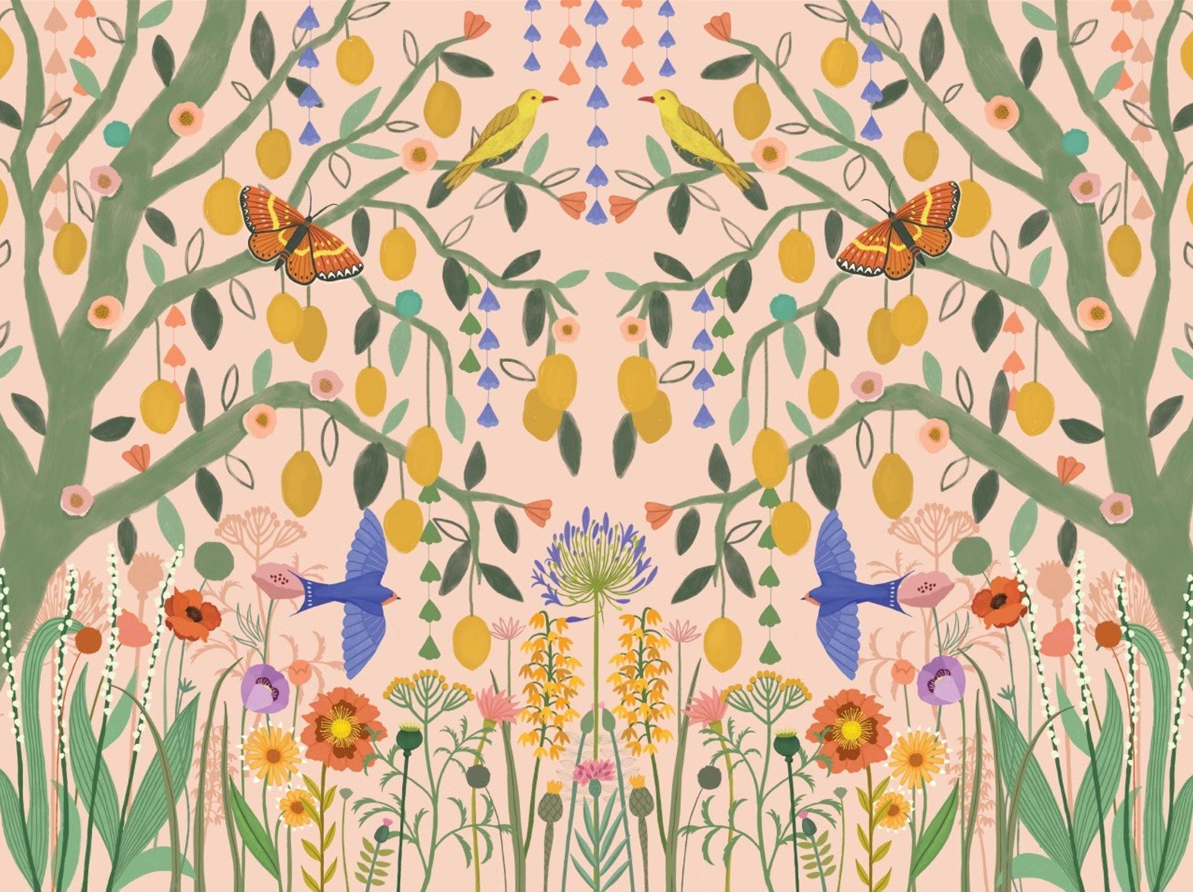 Lemon Trees Wall Mural