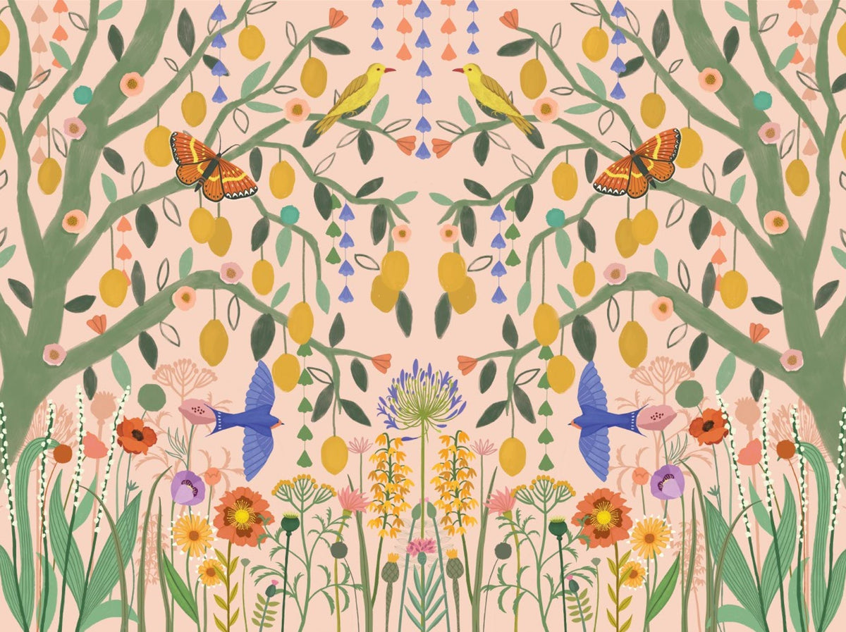Lemon Trees Wall Mural in your room — zoomed