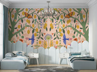 Vibrant citrus orchard design for a sunlit breakfast room with modern home styling.