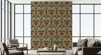 Leopard’s Eden wallpaper in media room, modern jungle theme wall decor
