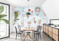 Balloon Animals and Blossoms Wall Design