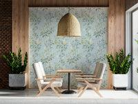 Pastel Garden Wall Mural – Soft, dreamy botanical illustrations with muted floral colors for a modern interior.