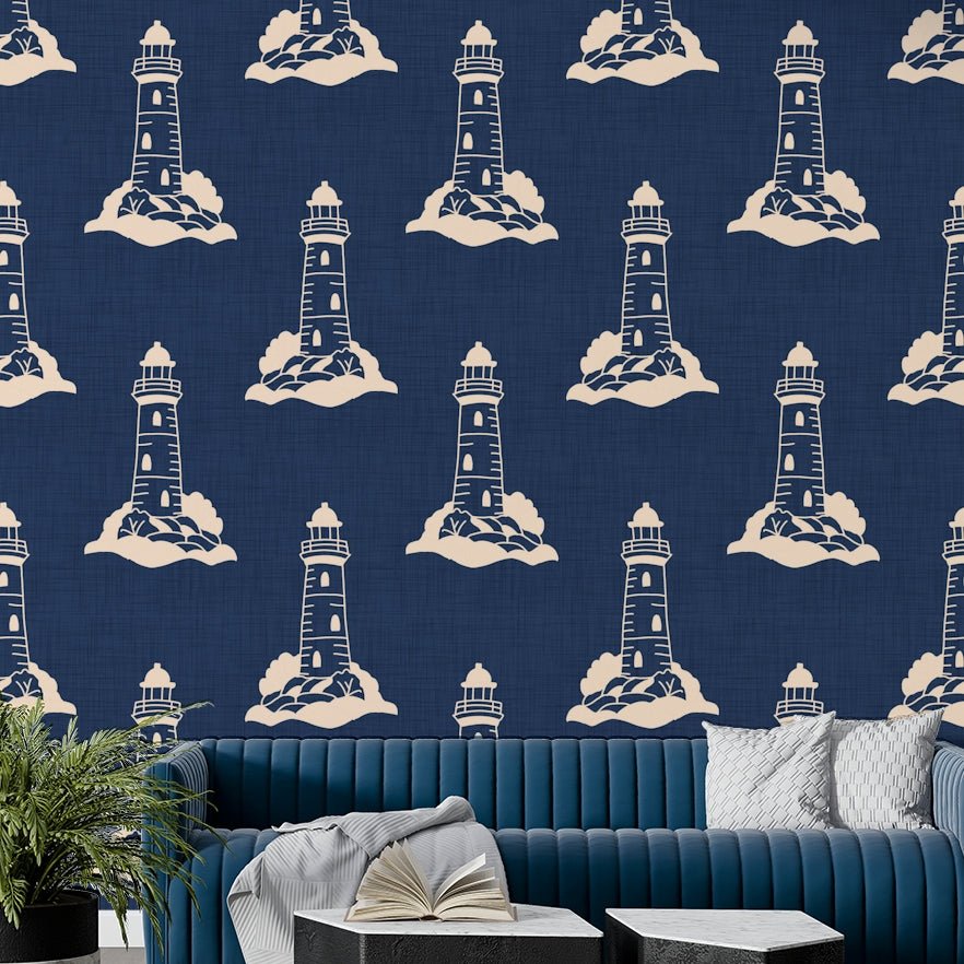 Rustic lighthouse drawing on soft background
