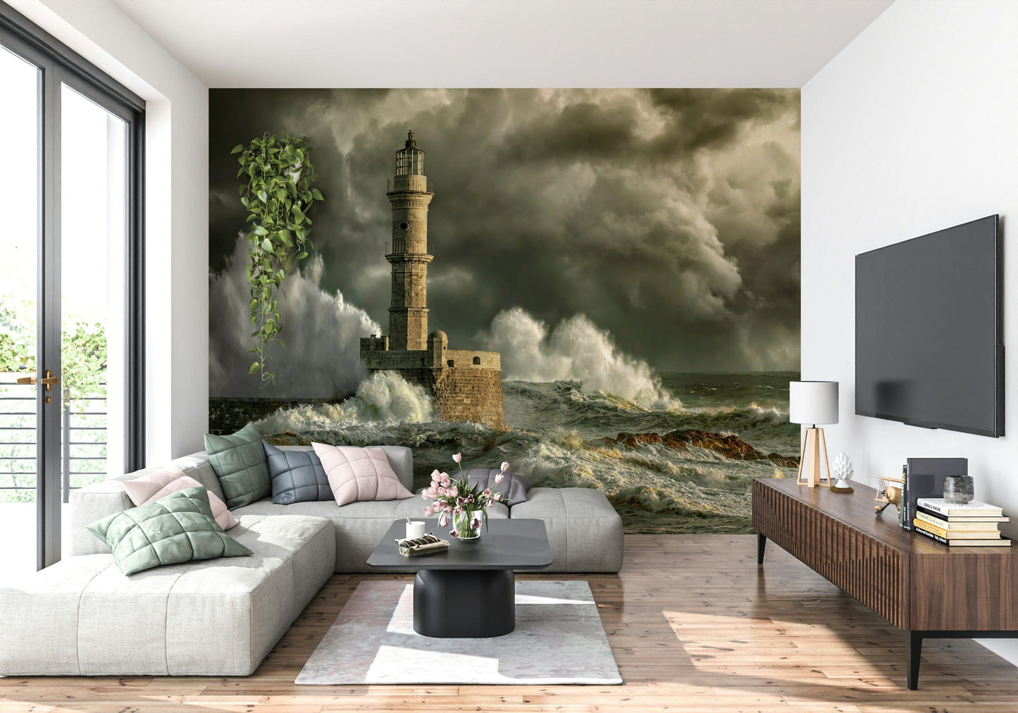 Lighthouse Storm Wall Mural -2315690