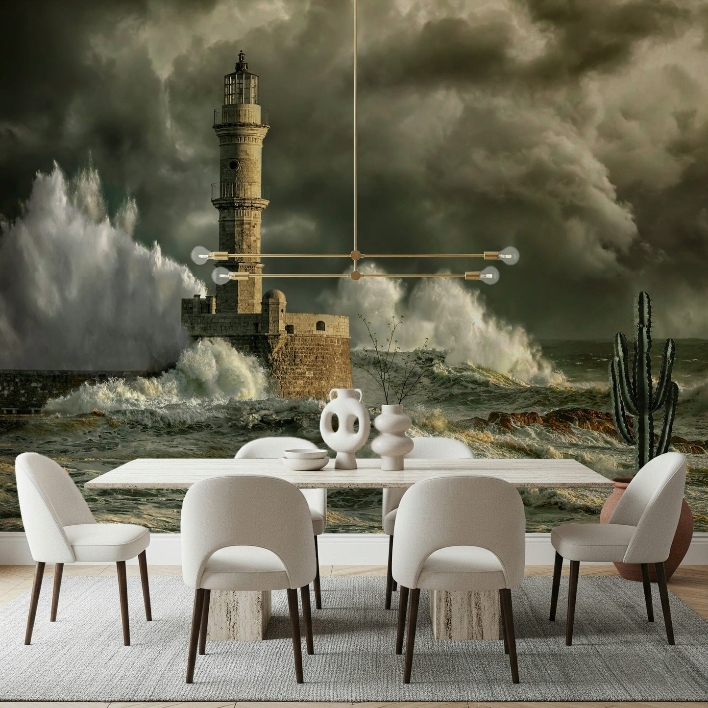 Lighthouse Storm Wall Mural -2315690