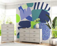 Spotted blue textures featured on the Lil Blue Wall Mural surface