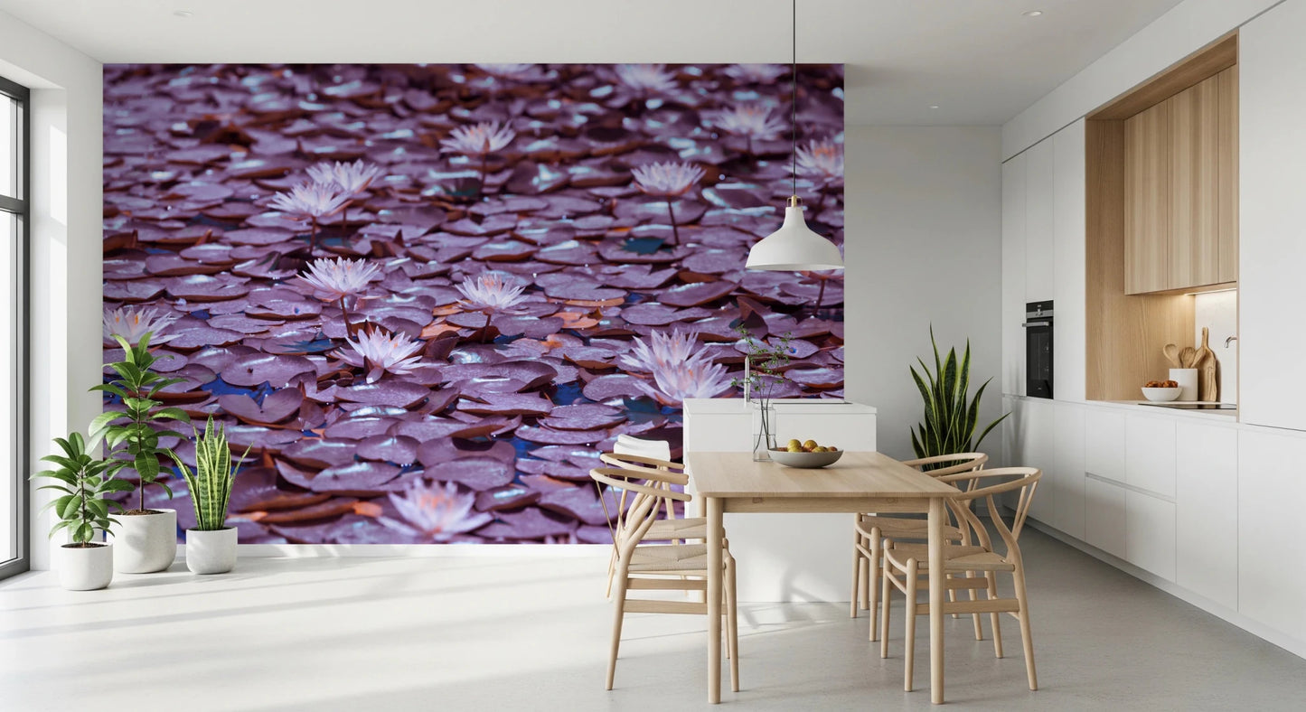 Lilac Lotus Pond Wall Mural