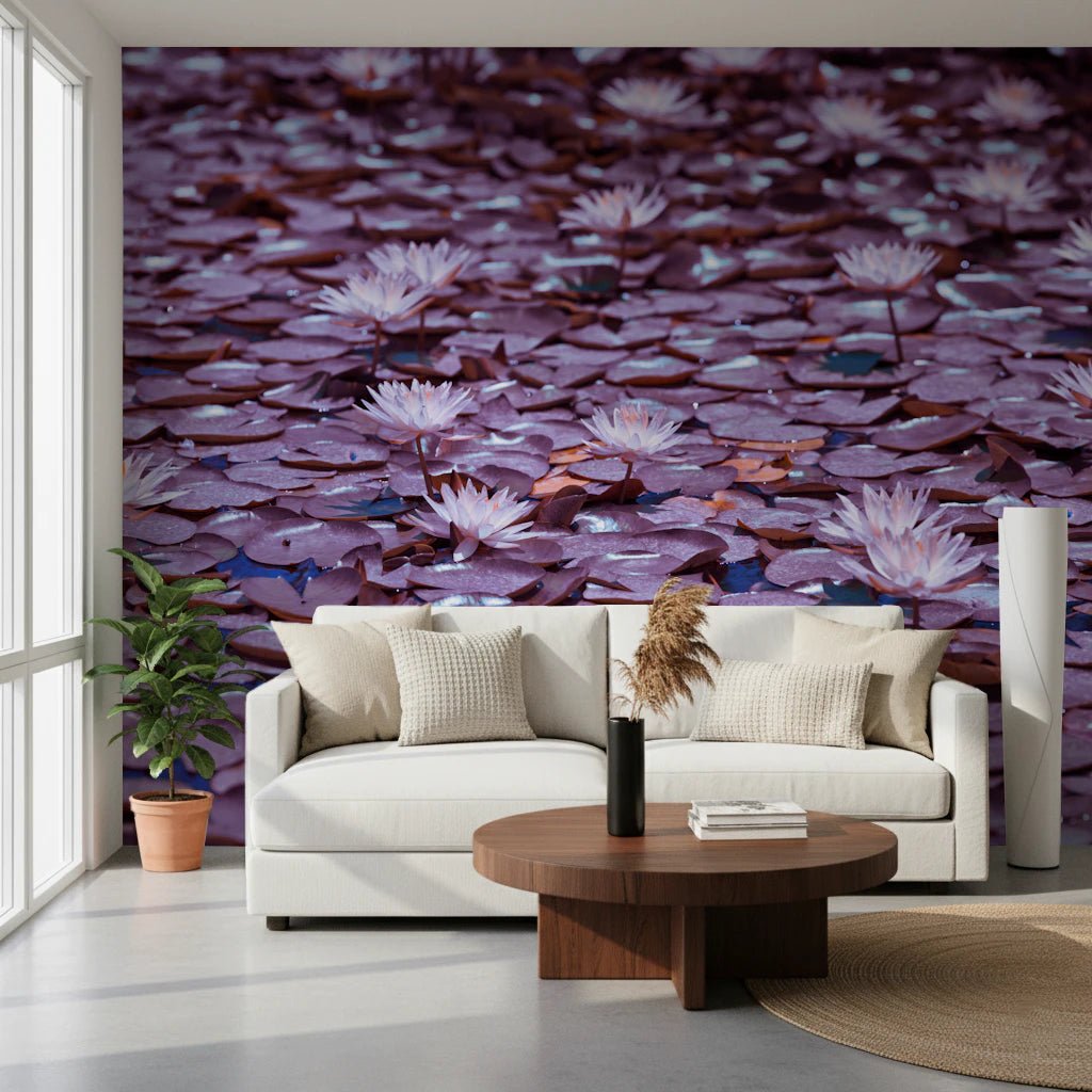 Lilac Lotus Pond Wall Mural