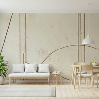 A beautiful abstract line art wallpaper mural with subtle, rhythmic geometric patterns.