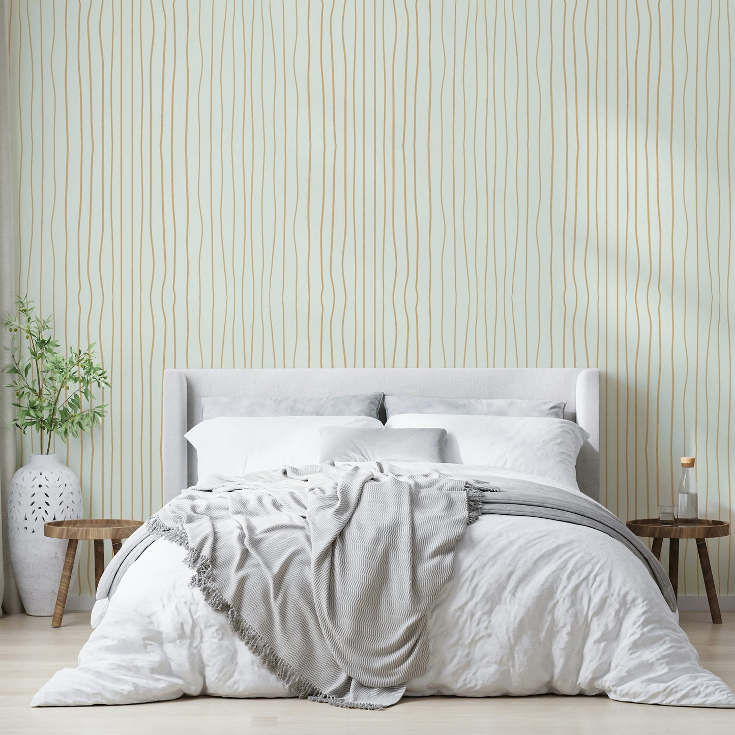 Neutral wallpaper featuring linear elements

