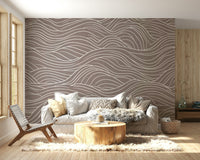 Mural wallpaper of a linear waves design

